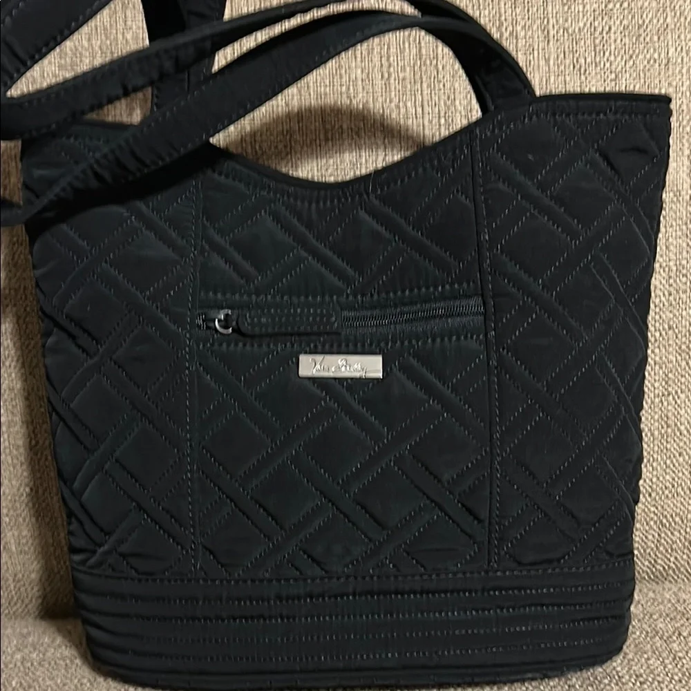 Vera Bradley Black Quilted Shoulder Bag with Diamond Stitching - Picture 3 of 7